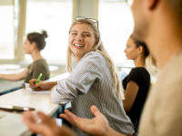 University students in the classroom